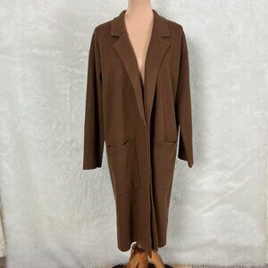 J. Crew AD753 Brown Ella Open Front Long Sweater Blazer Jacket M